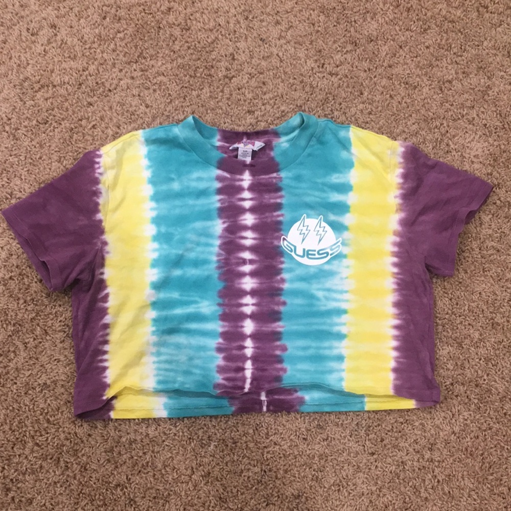 Guess tye dye cropped shirt